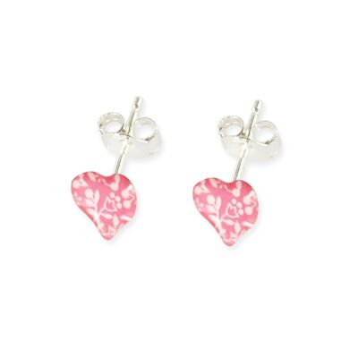 Children's Girls Jewelry - 925 silver heart stud earrings