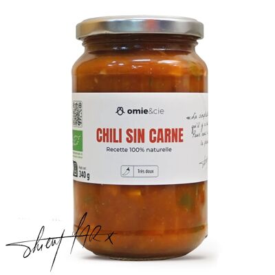 Organic chili sin carne - tomatoes and French red beans - 340 g