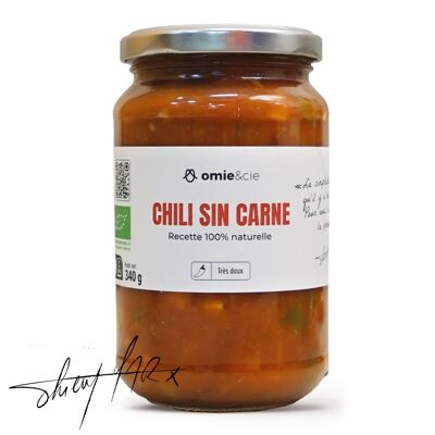 Chili sin carne bio - tomates et haricots rouges français - 340 g