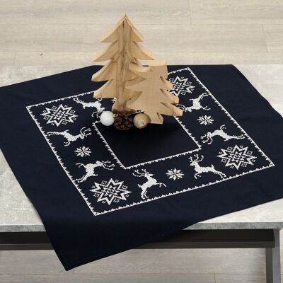 Reindeer Cross Stitch DIY Table Topper Kit, 72 x 72 cm