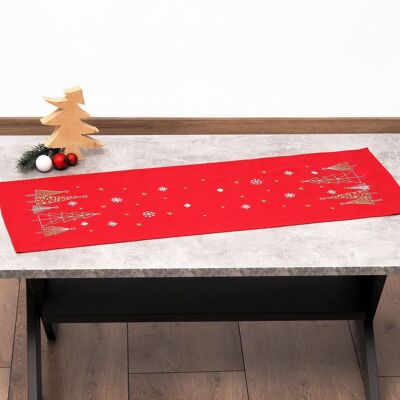 Snowflakes and Christmas Trees Embroidery DIY Table Runner Kit, 35 x 95 cm