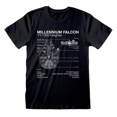 T-shirt Croquis du Faucon Millenium de Star Wars