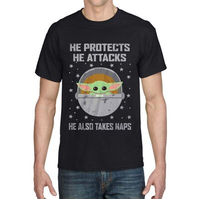 T-shirt Star Wars The Mandalorian protège et attaque