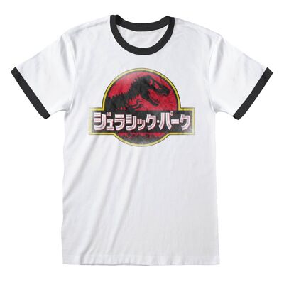 Camiseta Ringer con logo japonés de Jurassic Park
