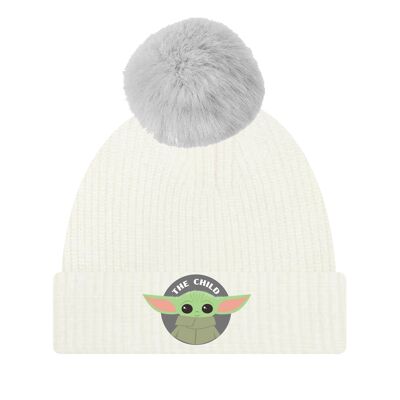 Star Wars The Mandalorian Child Badge Pom Pom Bonnet