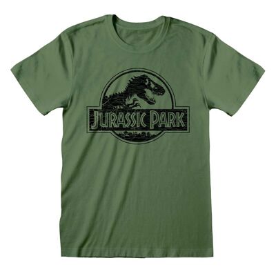 T-shirt con logo monocromatico di Jurassic Park