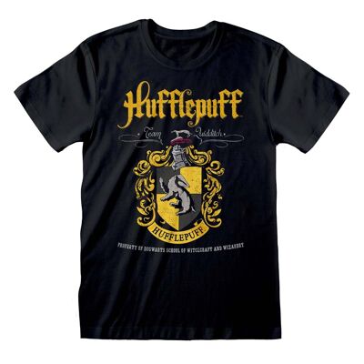 Harry Potter Hufflepuff schwarzes Wappen-T-Shirt