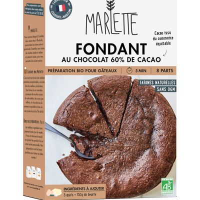 Preparation for organic cakes: Chocolate fondant - for 6 people - 315g