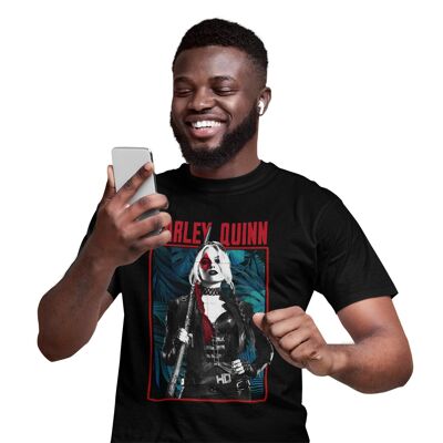 Das Suicide Squad Harley Schwarz-Weiß-Foto-T-Shirt