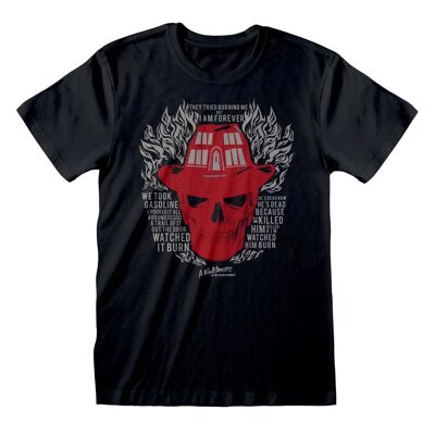 Nightmare On Elm St, ein Totenkopf-Flammen-T-Shirt