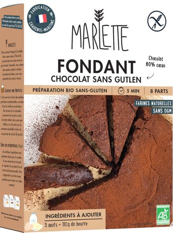 Préparation pour gâteaux bio : Fondant au chocolat SANS GLUTEN - pour 6 personnes - 320g 1