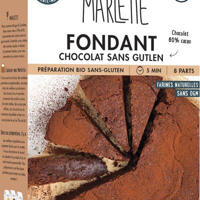 Preparation for organic cakes: GLUTEN-FREE chocolate fondant - for 6 people - 320g