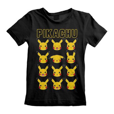 Maglietta per bambini con volti di Pokemon Pikachu