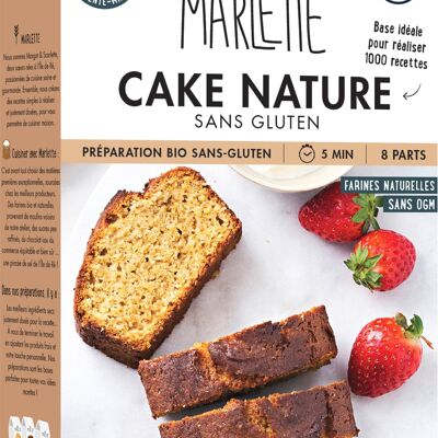 Preparation for organic cakes: Plain cake with Rapadura WITHOUT GLUTEN - For 6 people - 330g