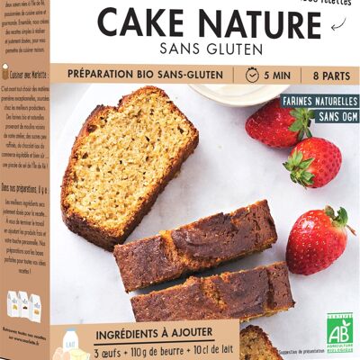 Preparation for organic cakes: Plain cake with Rapadura WITHOUT GLUTEN - For 6 people - 330g