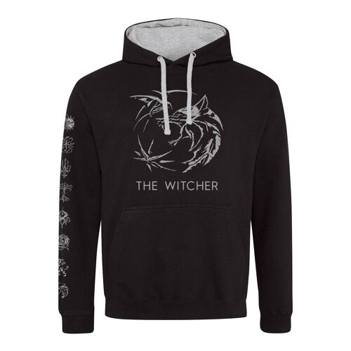 Netflix Witcher TV Symbol Logo SuperHeroes Inc. Contrast Pullover Hooded Sweatshirt