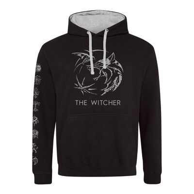 Netflix Witcher TV Simbolo Logo SuperHeroes Inc. Felpa con cappuccio pullover a contrasto