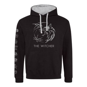 Netflix Witcher TV Symbol Logo SuperHeroes Inc. Sweatshirt à capuche contrasté