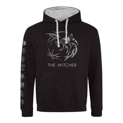 Netflix Witcher TV Symbol Logo SuperHeroes Inc. Sweatshirt à capuche contrasté