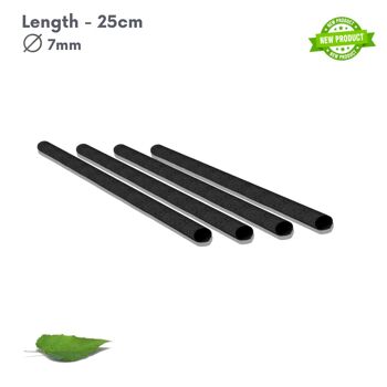 Paille à boire bio en fibres de bois - noir - 300 pièces - longueur 25cm - nouveauté 4