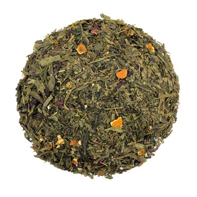 Grüner Tee mit Minze, Orange und erfrischendem Hibiskus