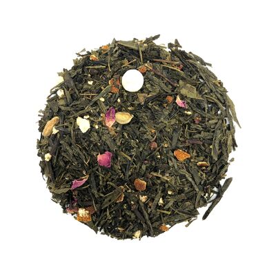 Grüner Tee mit Orange, Rosenblättern, Nelken, Baiser und Kardamom | Östlicher Abend