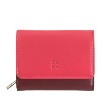 Monedero pequeño de piel para mujer DUDU en color frambuesa