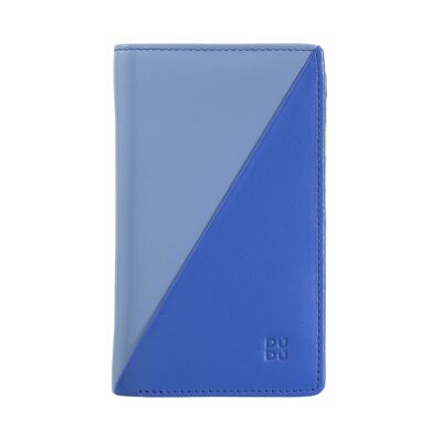 DUDU Portafoglio donna in pelle porta carte blu fiordaliso