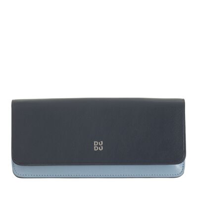 DUDU Custodia per occhiali da sole in pelle blu navy