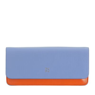 DUDU Custodia per occhiali da sole in pelle blu pastello