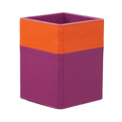 DUDU Pot à crayons en cuir pour bureau à domicile fuchsia