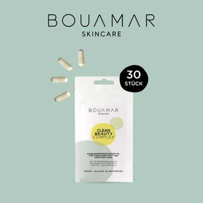 CLEAN BEAUTY COMPLEX - complejo probiótico + vitamínico 30 cápsulas, vegano, para piel, cabello y sistema inmunitario, con zinc, vitamina C, A, E y biotina