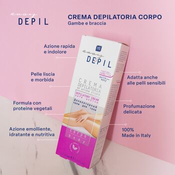 CREME DEPILATOIRE CORPS, JAMBES et BRAS Utilisation simple et rapide - Action sûre - Aux protéines végétales adoucissantes 3