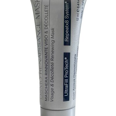 Osmowall - Osmo Renaissance Mask, Renewing Face and Dècolletè Night Mask with Shea Butter, Peptides and Natural Extracts, Unisex - 8 single-dose tubes of 12 ml each.