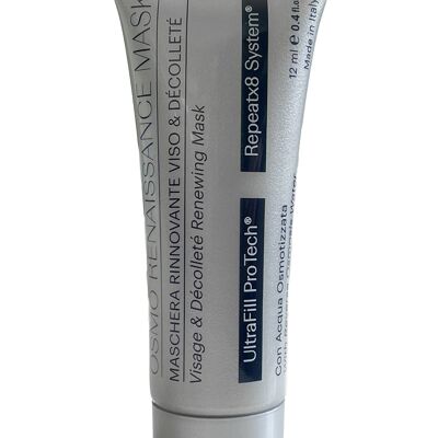 Osmowall - Osmo Reinassance Mask, Maschera Rinnovante Viso e Dècolletè Notte con Burro di Karitè, Peptidi ed Estratti Naturali, Unisex - 8 Tubi monodose da 12 ml cad.