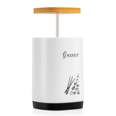 Miracle toothpicks - toothpick dispenser with bamboo lid - dispenser with easy-lift function - toothpick holder