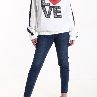 Sweat-shirt en coton, marque Laura Biagiotti, pour femme, fabriqué en Chine, art. JLB303.290