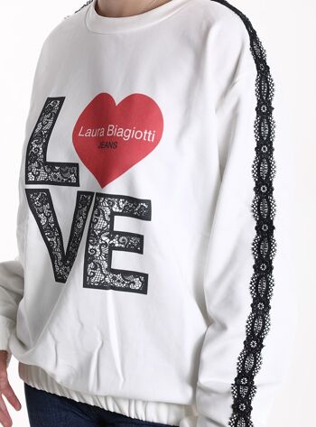 Sweat-shirt en coton, marque Laura Biagiotti, pour femme, fabriqué en Chine, art. JLB303.290 5