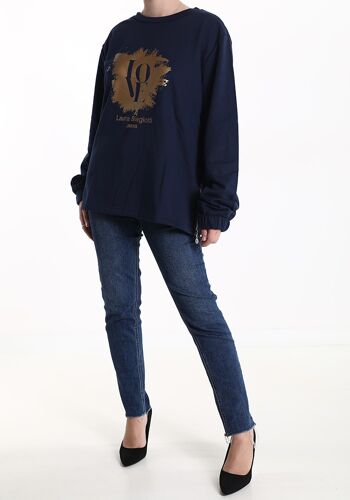 Sweat-shirt en coton, marque Laura Biagiotti, pour femme, fabriqué en Chine, art. JLB304.290 1