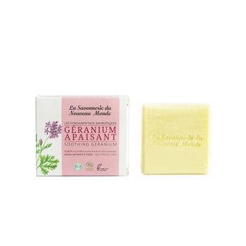 Savon GERANIUM APAISANT - Géranium rosat - COSMOS ORGANIC 100g 1