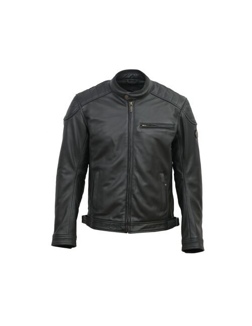 Blouson en cuir col motard GELORD CE