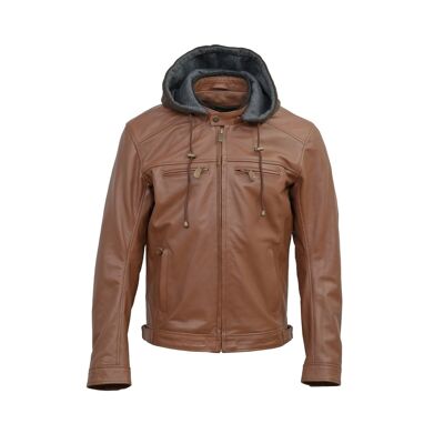 Leather jacket with hood TITUS CE