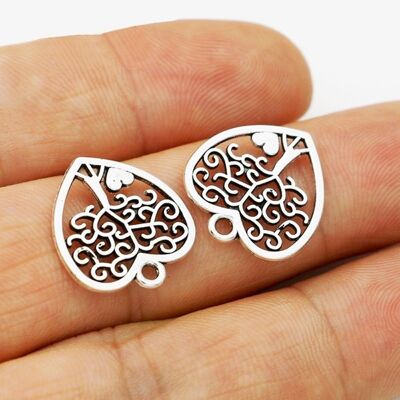 10 Charm's Tree of Life Heart 18 x 16 mm