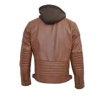 Blouson en cuir avec capuche GARVIS CE 6