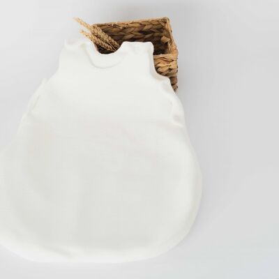 Garter Stitch Knit Sleeping Bag - White