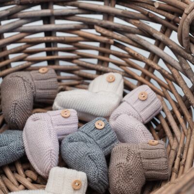 Wool blend slippers - Ecru