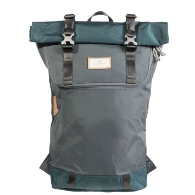 SERIE CHRISTOPHER JUNGLE - grande zaino in stile messenger per laptop da 15 pollici realizzato con materiali riciclati di rifiuti oceanici