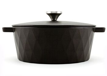 Cocotte Fonte Émaillée Diamant, Noir Satiné, 26 cm, 5,2 l. 2