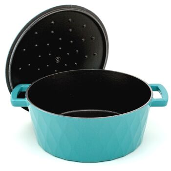 Cocotte Fonte Emaillée Diamant, Turquoise, 26 cm, 5,2 l. 4