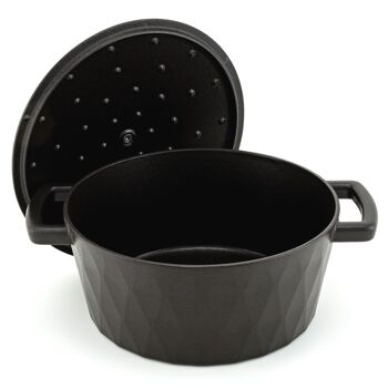 Cocotte Fonte Émaillée Diamant, Noir Satiné, 24 cm, 3,3 l. 4